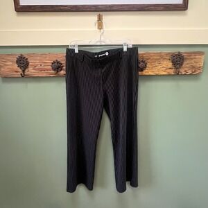 Betabrand Dress Pant Yoga Pants XL Short Petite Black Pinstripe Straight Leg